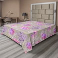 thumbnail image 1 of Ambesonne Floral Flat Bedding Sheet Soft Top Sheet, Repeating Art Roses Branches, California King, Lilac Rose and Off White, 1 of 1