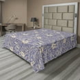 thumbnail image 1 of Ambesonne Floral Flat Bedding Sheet Soft Top Sheet, Retro Garden Flowers Plot, Full, Pale Mustard and Blue Violet, 1 of 1
