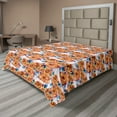 thumbnail image 1 of Ambesonne Floral Flat Bedding Sheet Soft Top Sheet, Retro Roses on Pink Backdrop, Full, Ginger Sea Blue Rose, 1 of 1