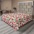 thumbnail image 1 of Ambesonne Floral Flat Bedding Sheet Soft Top Sheet, Spring Nature Blossoming Art, Queen, Pistachio Green and Dark Pink, 1 of 1