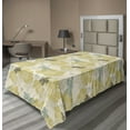 thumbnail image 1 of Ambesonne Floral Flat Bedding Sheet Soft Top Sheet, Vintage Flowers Simplified, Twin, Pale Yellow Green and Grey, 1 of 1