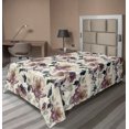 thumbnail image 1 of Ambesonne Floral Flat Bedding Sheet Soft Top Sheet, Watercolor Nature Art Floral, Twin XL, Ivory Dark Mauve, 1 of 1