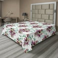thumbnail image 1 of Ambesonne Floral Flat Bedding Sheet Soft Top Sheet, Wistaria Flowers Repeating, Full, Pistachio Green and Ruby, 1 of 1