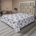 thumbnail image 1 of Ambesonne Floral Flat Sheet, Abstract Colored Design Art, Full Size, Blue Violet and Grey, 1 of 1