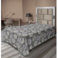 thumbnail image 1 of Ambesonne Floral Flat Sheet, Abstract Dahlia Flowers, TwinXL Size, Grey Dimgrey and Coconut, 1 of 1