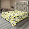 thumbnail image 1 of Ambesonne Floral Flat Sheet, Bicolour Spring Flowers, Full Size, Yellow Indigo, 1 of 1