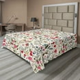 thumbnail image 1 of Ambesonne Floral Flat Sheet, Birds Roses Polka Dots, Full Size, Multicolor, 1 of 1