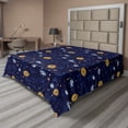 thumbnail image 1 of Ambesonne Floral Flat Sheet, Blooming Buds Flowers Art, Queen Size, Indigo and Mustard, 1 of 1