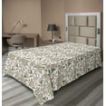 thumbnail image 1 of Ambesonne Floral Flat Sheet, Blossoming Peony Pattern, Twin Size, Rose Khaki, 1 of 1