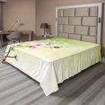 thumbnail image 1 of Ambesonne Floral Flat Sheet, Blossoms Ladybugs Spring, California King, Green Pink, 1 of 1