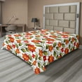 thumbnail image 1 of Ambesonne Floral Flat Sheet, Boho Herbs Lily Nature, Queen Size, Olive Green Orange White, 1 of 1