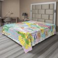thumbnail image 1 of Ambesonne Floral Flat Sheet, Bouquet of Fantasy Flowers, Full Size, Multicolor, 1 of 1