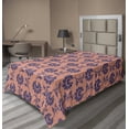 thumbnail image 1 of Ambesonne Floral Flat Sheet, Budding Flowers Peach Tone, Twin Size, Dark Indigo and Salmon, 1 of 1