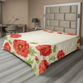 thumbnail image 1 of Ambesonne Floral Flat Sheet, Card with Poppy Flowers, Full Size, Red and Beige, 1 of 1