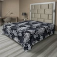 thumbnail image 1 of Ambesonne Floral Flat Sheet, Chrysanthemum Blooming, King Size, Indigo Pale Grey, 1 of 1