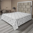 thumbnail image 1 of Ambesonne Floral Flat Sheet, Classic Floral Vintage, Full Size, White and Grey, 1 of 1
