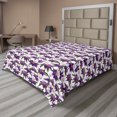 thumbnail image 1 of Ambesonne Floral Flat Sheet, Clematis Blossoms Look, California King, Purple Dark Green White, 1 of 1