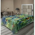 thumbnail image 1 of Ambesonne Floral Flat Sheet, Colorful Flower on Tree, Twin Size, Green Blue, 1 of 1