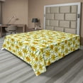 thumbnail image 1 of Ambesonne Floral Flat Sheet, Daffodil Bouquets Blossoms, Queen Size, Yellow Apricot and Green, 1 of 1