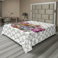 thumbnail image 1 of Ambesonne Floral Flat Sheet, Damask Pattern Bouquet, King Size, Multicolor, 1 of 1