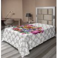 thumbnail image 1 of Ambesonne Floral Flat Sheet, Damask Pattern Bouquet, Twin Size, Multicolor, 1 of 1