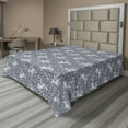 thumbnail image 1 of Ambesonne Floral Flat Sheet, Detailed Bindweed Flowers, California King, Blue Grey Night Blue, 1 of 1