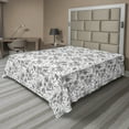 thumbnail image 1 of Ambesonne Floral Flat Sheet, Detailed Greyscale Flowers, King Size, Dimgray and Grey, 1 of 1