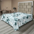 thumbnail image 1 of Ambesonne Floral Flat Sheet, Doodle Floral Botany, Queen Size, Grey Bluegrey White, 1 of 1