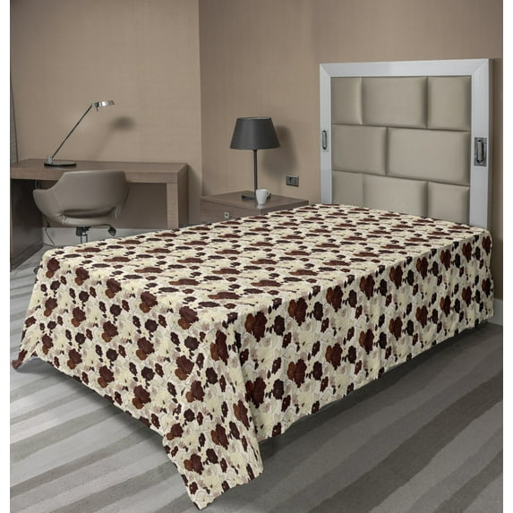 Ambesonne Floral Flat Sheet, Exotic Hibiscus Blooms, Twin Size, Multicolor