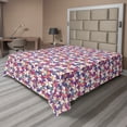 thumbnail image 1 of Ambesonne Floral Flat Sheet, Exotic Tropical Flowers Art, California King, Sea Blue and Multicolor, 1 of 1
