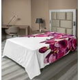 thumbnail image 1 of Ambesonne Floral Flat Sheet, Feminine Orchids Branches, TwinXL Size, Pink Fuchsia White, 1 of 1