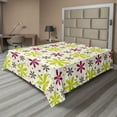 thumbnail image 1 of Ambesonne Floral Flat Sheet, Florets Circle Hoop, Full Size, Apple Green Dark Taupe, 1 of 1