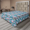 thumbnail image 1 of Ambesonne Floral Flat Sheet, Flourishing Victorian Vibes, California King, Sea Blue Pale Pink, 1 of 1