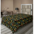 thumbnail image 1 of Ambesonne Floral Flat Sheet, Flowers Scandinavian Style, Twin Size, Charcoal Grey and Multicolor, 1 of 1