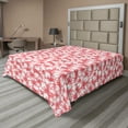 thumbnail image 1 of Ambesonne Floral Flat Sheet, Flowers and Berries, Full Size, Pale Pink Dark Coral, 1 of 1