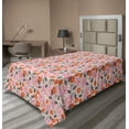 thumbnail image 1 of Ambesonne Floral Flat Sheet, Flowers in Halftone Pattern, TwinXL Size, Eggshell and Multicolor, 1 of 1