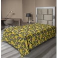 thumbnail image 1 of Ambesonne Floral Flat Sheet, Flowers on a Yellow Backdrop, Twin Size, Earth Yellow Pink and Green, 1 of 1