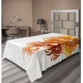 thumbnail image 1 of Ambesonne Floral Flat Sheet, Fractal Flower Swirls Art, TwinXL Size, Orange Yellow Cream, 1 of 1