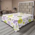 thumbnail image 1 of Ambesonne Floral Flat Sheet, Funky Flowers Pattern, Queen Size, Olive Green Apple, 1 of 1