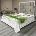 thumbnail image 1 of Ambesonne Floral Flat Sheet, Garden Flowers and Grass, Full Size, Pink Green and White, 1 of 1