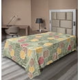 thumbnail image 1 of Ambesonne Floral Flat Sheet, Geometric Squares Swirls, TwinXL Size, Multicolor, 1 of 1