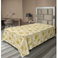 thumbnail image 1 of Ambesonne Floral Flat Sheet, Hand Drawn Dots, TwinXL Size, Yellow and White, 1 of 1