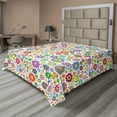 thumbnail image 1 of Ambesonne Floral Flat Sheet, Hippie Cheerful, Full Size, Multicolor, 1 of 1
