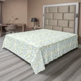 thumbnail image 1 of Ambesonne Floral Flat Sheet, Ivy Branch and Flowers, Queen Size, White Grey Yellow Green, 1 of 1