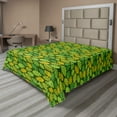 thumbnail image 1 of Ambesonne Floral Flat Sheet, Leaves in Shades of Green, Full Size, Olive Green and Mustard, 1 of 1