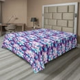 thumbnail image 1 of Ambesonne Floral Flat Sheet, Lotus Flower and Buds Motifs, Queen Size, Fuchsia and Lavender, 1 of 1