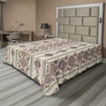 thumbnail image 1 of Ambesonne Floral Flat Sheet, Medieval Illustration Art, King Size, Dried Rose and Eggshell, 1 of 1