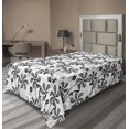 thumbnail image 1 of Ambesonne Floral Flat Sheet, Monochrome Doodle Plants, Twin Size, Black White, 1 of 1