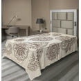 thumbnail image 1 of Ambesonne Floral Flat Sheet, Monochrome Paisley Doodle, TwinXL Size, Beige and Brown, 1 of 1