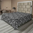thumbnail image 1 of Ambesonne Floral Flat Sheet, Monochrome Peonies, Queen Size, Charcoal Grey and White, 1 of 1